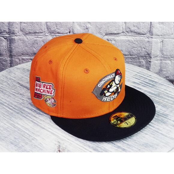 New Era 59Fifty Cincinatti Reds The Big Red Machine Patch Fitted Hat Sz 7 1/2 - Picture 6 of 10